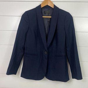 J. Crew Navy Single-Button Shawl Collar Blazer